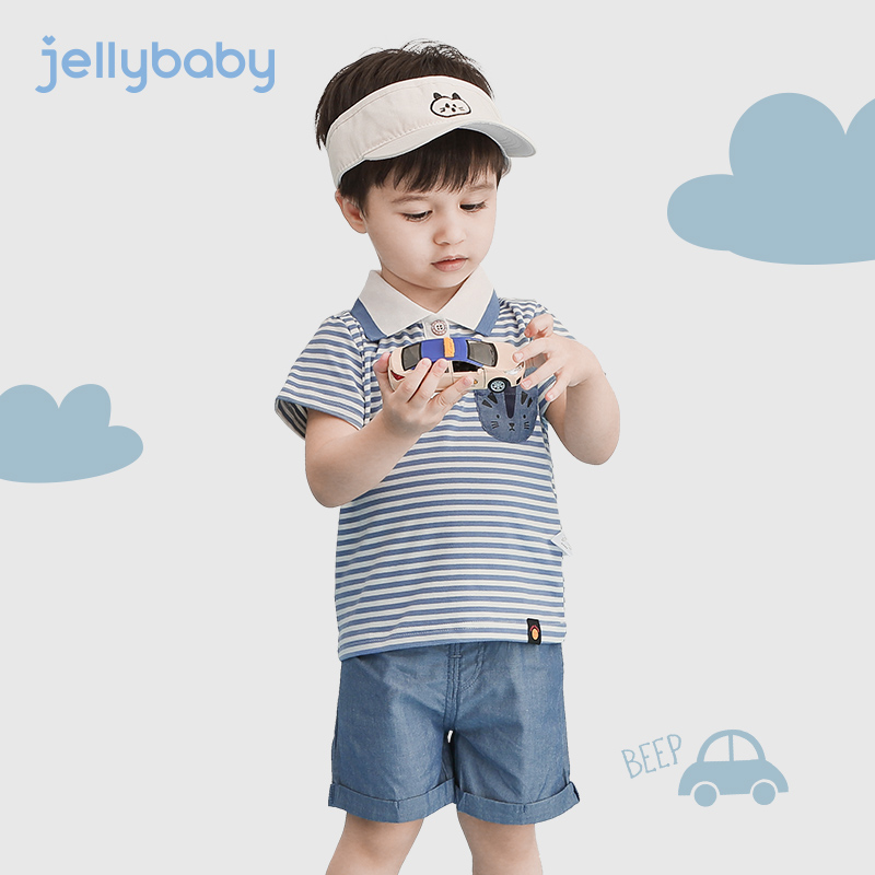 Jellybaby 杰里贝比 22年夏新款男童宝宝休闲运动套装 天猫优惠券折后￥69.9包邮（￥89.9-20）80-130cm码可选